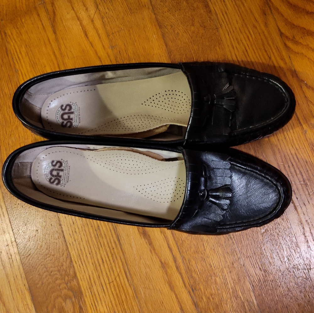 SAS Genuine Comfort Black Leather Shoes
